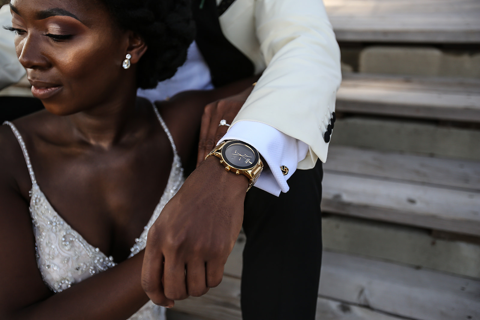 Groom luxury watch detail portrait